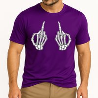 Funny Skeleton Bones Middle Finger Hands Performance Shirt