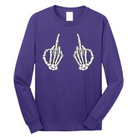 Funny Skeleton Bones Middle Finger Hands Long Sleeve Shirt