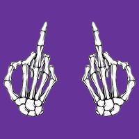 Funny Skeleton Bones Middle Finger Hands Long Sleeve Shirt