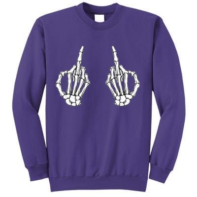 Funny Skeleton Bones Middle Finger Hands Sweatshirt