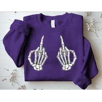 Funny Skeleton Bones Middle Finger Hands Sweatshirt