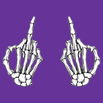 Funny Skeleton Bones Middle Finger Hands T-Shirt