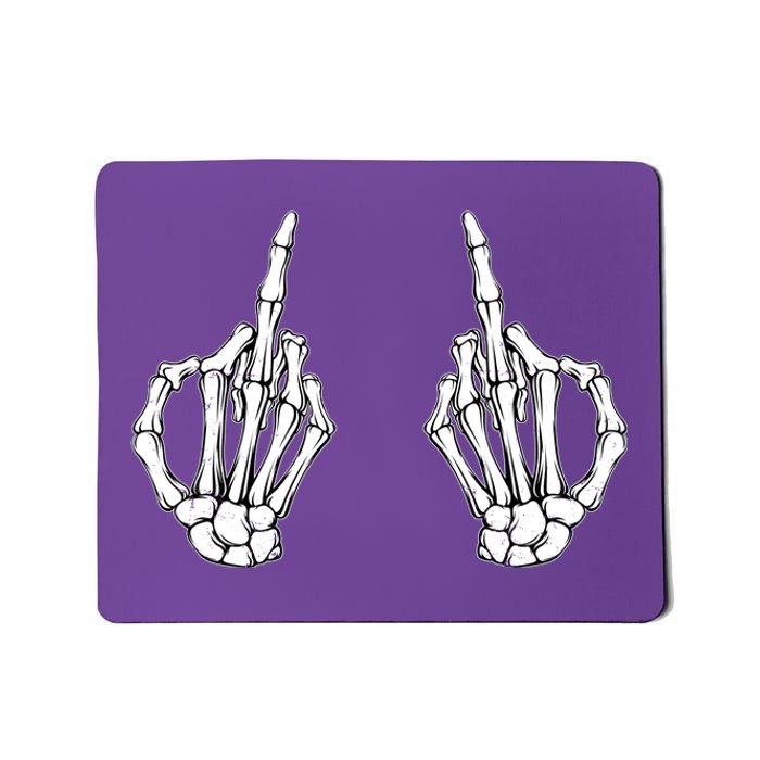 Funny Skeleton Bones Middle Finger Hands Mousepad