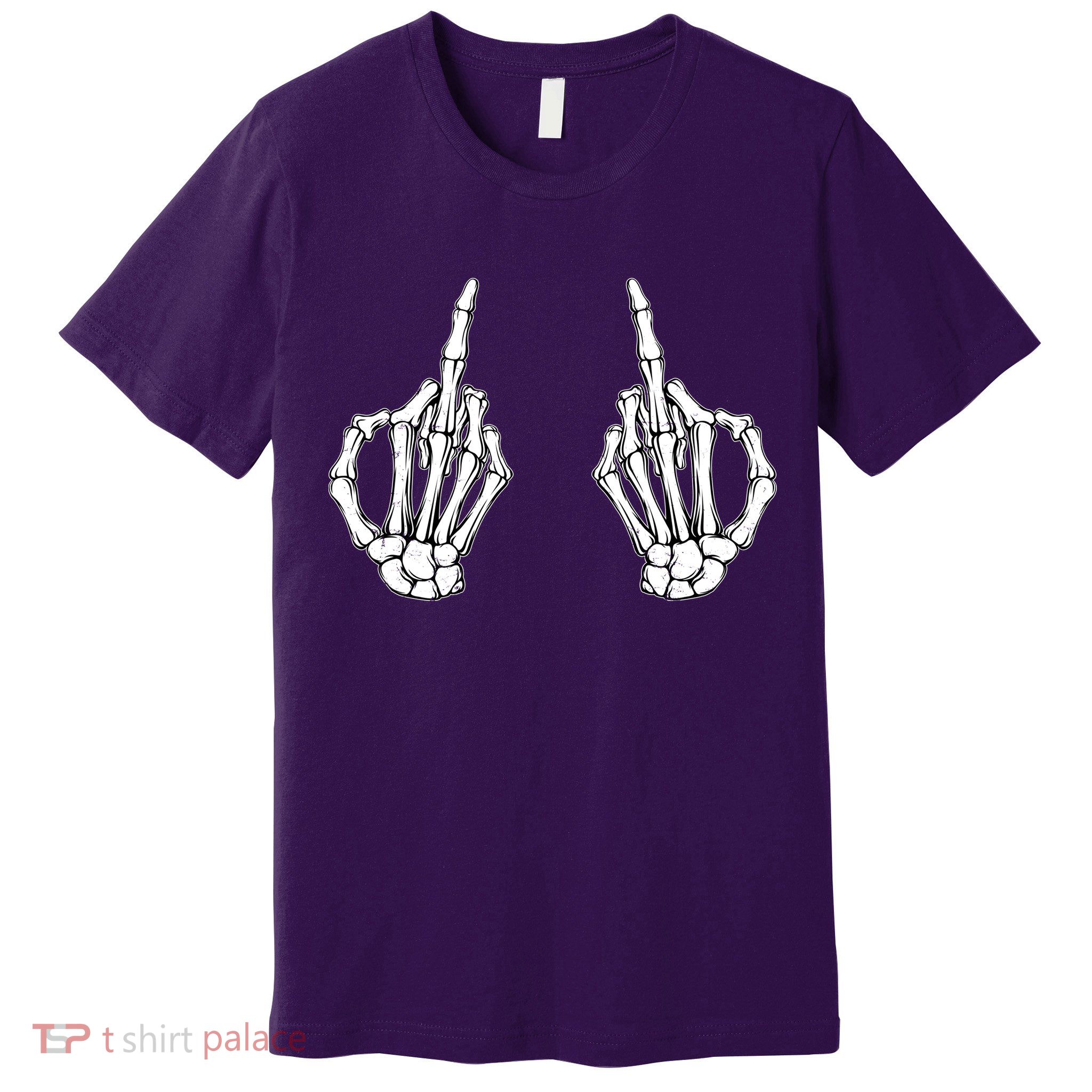 Funny Skeleton Bones Middle Finger Hands Premium T-Shirt