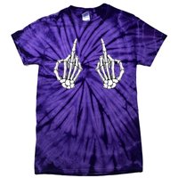 Funny Skeleton Bones Middle Finger Hands Tie-Dye T-Shirt