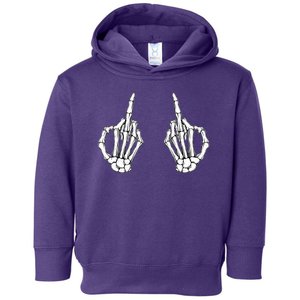 Funny Skeleton Bones Middle Finger Hands Toddler Hoodie