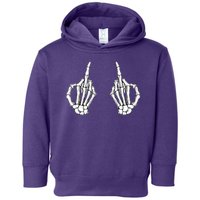 Funny Skeleton Bones Middle Finger Hands Toddler Hoodie