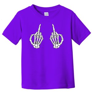 Funny Skeleton Bones Middle Finger Hands Toddler T-Shirt