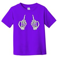 Funny Skeleton Bones Middle Finger Hands Toddler T-Shirt