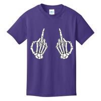 Funny Skeleton Bones Middle Finger Hands Kids T-Shirt
