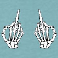 Funny Skeleton Bones Middle Finger Hands Sueded Cloud Jersey T-Shirt