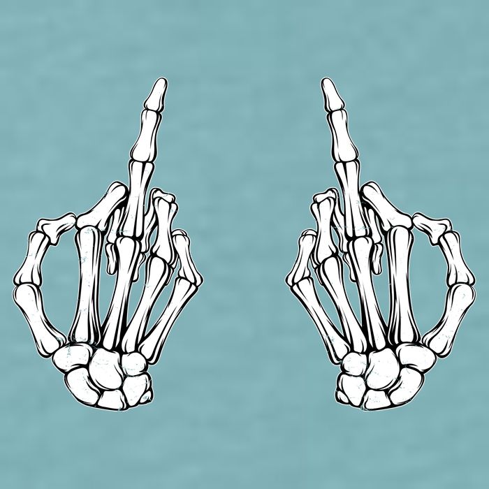 Funny Skeleton Bones Middle Finger Hands Sueded Cloud Jersey T-Shirt