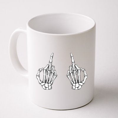 Funny Skeleton Bones Middle Finger Hands Coffee Mug