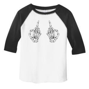 Funny Skeleton Bones Middle Finger Hands Toddler Fine Jersey T-Shirt