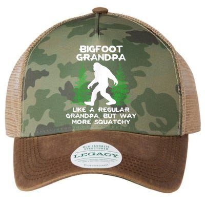 Funny Sasquatch Bigfoot Fathers Day Bigfoot Grandpa Legacy Tie Dye Trucker Hat