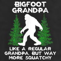Funny Sasquatch Bigfoot Fathers Day Bigfoot Grandpa 7 Panel Mesh Trucker Snapback Hat