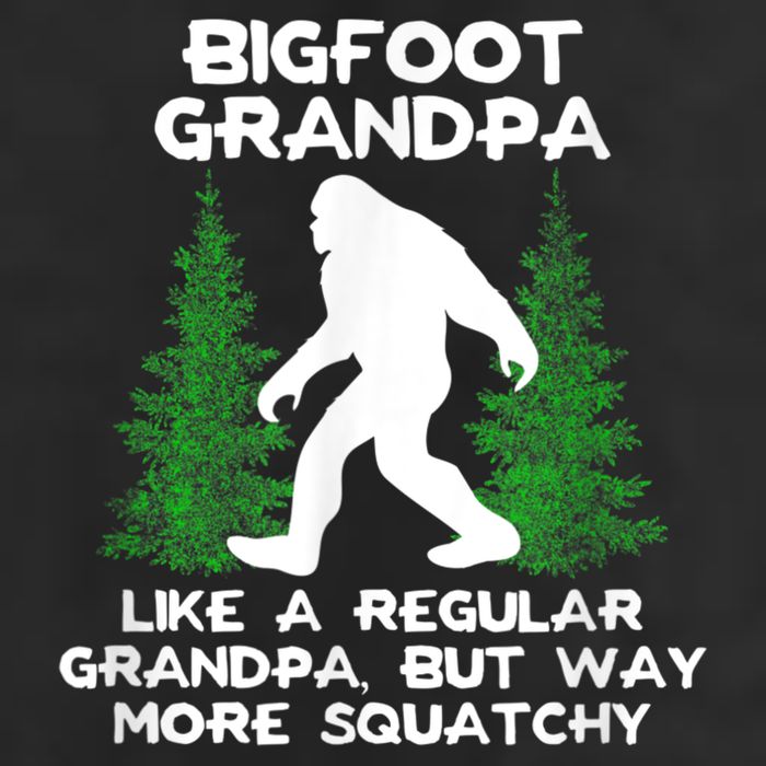 Funny Sasquatch Bigfoot Fathers Day Bigfoot Grandpa 7 Panel Mesh Trucker Snapback Hat