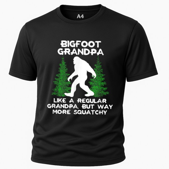 Funny Sasquatch Bigfoot Fathers Day Bigfoot Grandpa Cooling Performance Crew T-Shirt