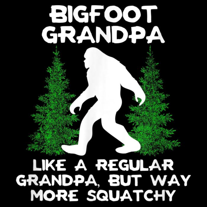 Funny Sasquatch Bigfoot Fathers Day Bigfoot Grandpa 7-Panel Snapback Hat