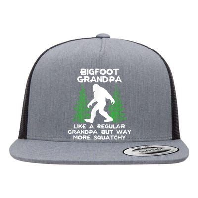 Funny Sasquatch Bigfoot Fathers Day Bigfoot Grandpa Flat Bill Trucker Hat