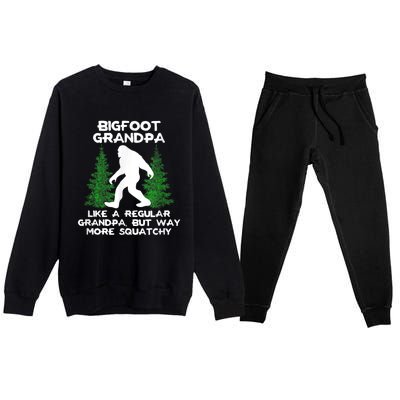 Funny Sasquatch Bigfoot Fathers Day Bigfoot Grandpa Premium Crewneck Sweatsuit Set