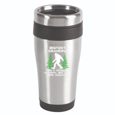 Funny Sasquatch Bigfoot Fathers Day Bigfoot Grandpa 16oz Travel Tumbler