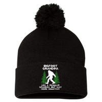 Funny Sasquatch Bigfoot Fathers Day Bigfoot Grandpa Pom Pom 12in Knit Beanie