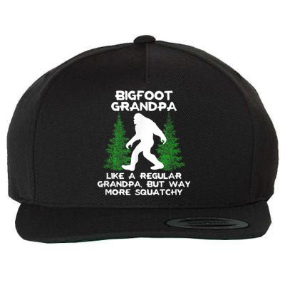 Funny Sasquatch Bigfoot Fathers Day Bigfoot Grandpa Wool Snapback Cap