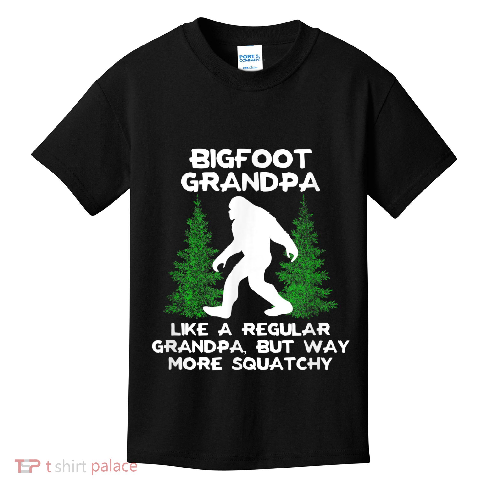 Funny Sasquatch Bigfoot Fathers Day Bigfoot Grandpa Kids T-Shirt