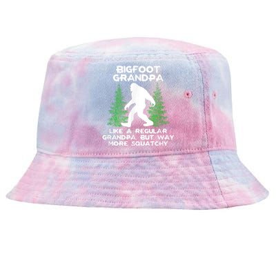 Funny Sasquatch Bigfoot Fathers Day Bigfoot Grandpa Tie-Dyed Bucket Hat