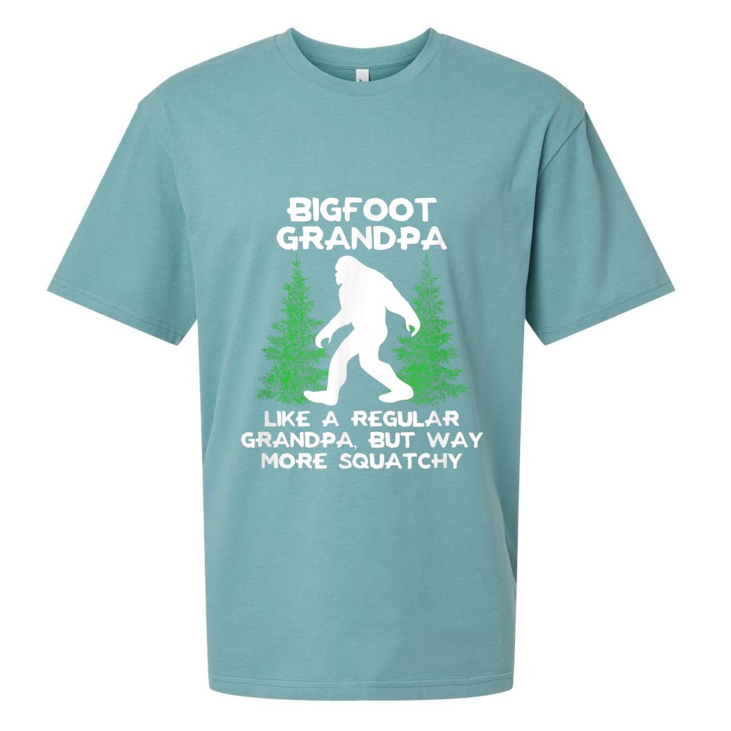 Funny Sasquatch Bigfoot Fathers Day Bigfoot Grandpa Sueded Cloud Jersey T-Shirt