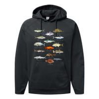 Fish Species Biology Types Of Saltwater Fish Fishing Performance Fleece Hoodie