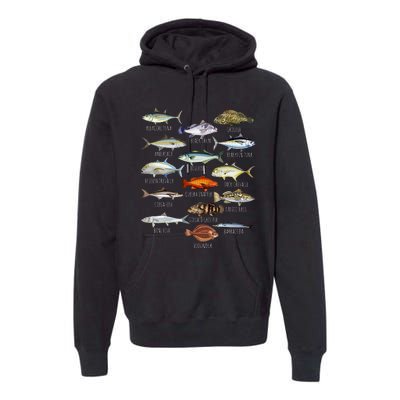 Fish Species Biology Types Of Saltwater Fish Fishing Premium Hoodie