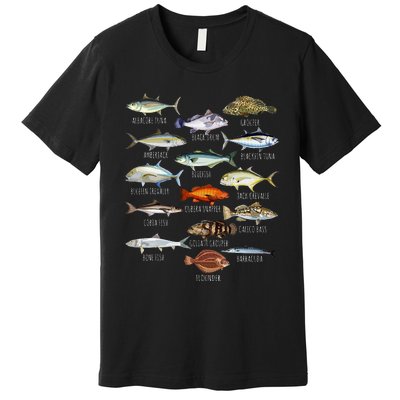 Fish Species Biology Types Of Saltwater Fish Fishing Premium T-Shirt