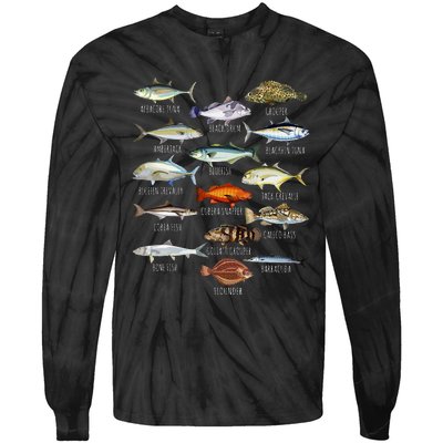 Fish Species Biology Types Of Saltwater Fish Fishing Tie-Dye Long Sleeve Shirt