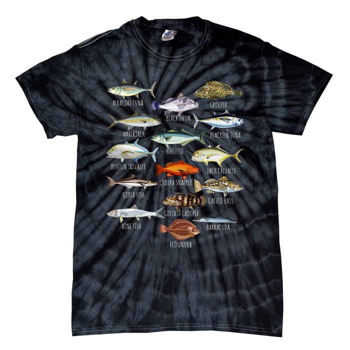 Fish Species Biology Types Of Saltwater Fish Fishing Tie-Dye T-Shirt