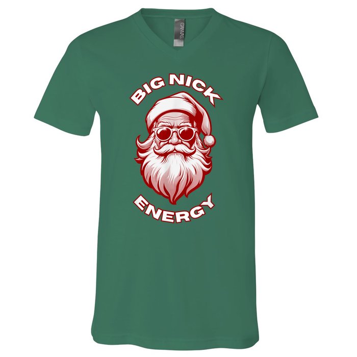 Funny Santa Big Nick Energy Christmas Gift V-Neck T-Shirt