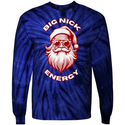 Funny Santa Big Nick Energy Christmas Gift Tie-Dye Long Sleeve Shirt