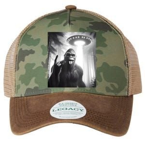 Funny Sasquatch Bigfoot Selfie With Ufo And Alien Legacy Tie Dye Trucker Hat