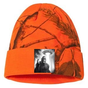 Funny Sasquatch Bigfoot Selfie With Ufo And Alien Kati Licensed 12" Camo Beanie