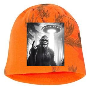 Funny Sasquatch Bigfoot Selfie With Ufo And Alien Kati - Camo Knit Beanie