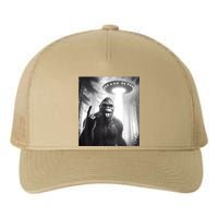 Funny Sasquatch Bigfoot Selfie With Ufo And Alien Yupoong Adult 5-Panel Trucker Hat