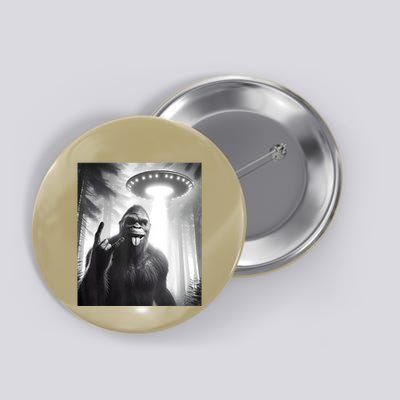 Funny Sasquatch Bigfoot Selfie With Ufo And Alien Button