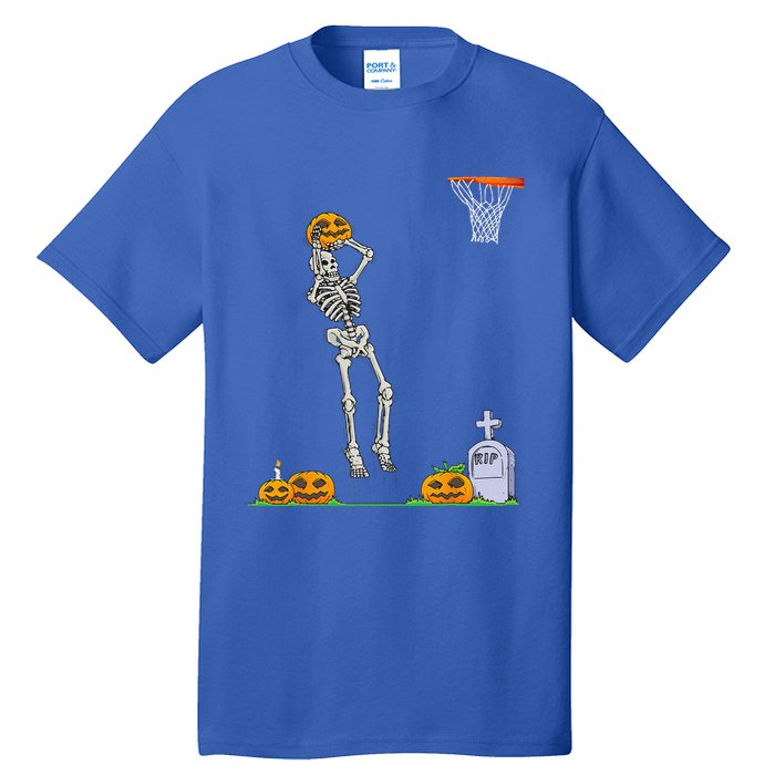 Funny Skeleton Basketball Halloween Pumpkin Tall T-Shirt