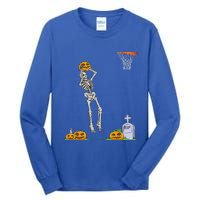 Funny Skeleton Basketball Halloween Pumpkin Tall Long Sleeve T-Shirt