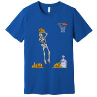 Funny Skeleton Basketball Halloween Pumpkin Premium T-Shirt