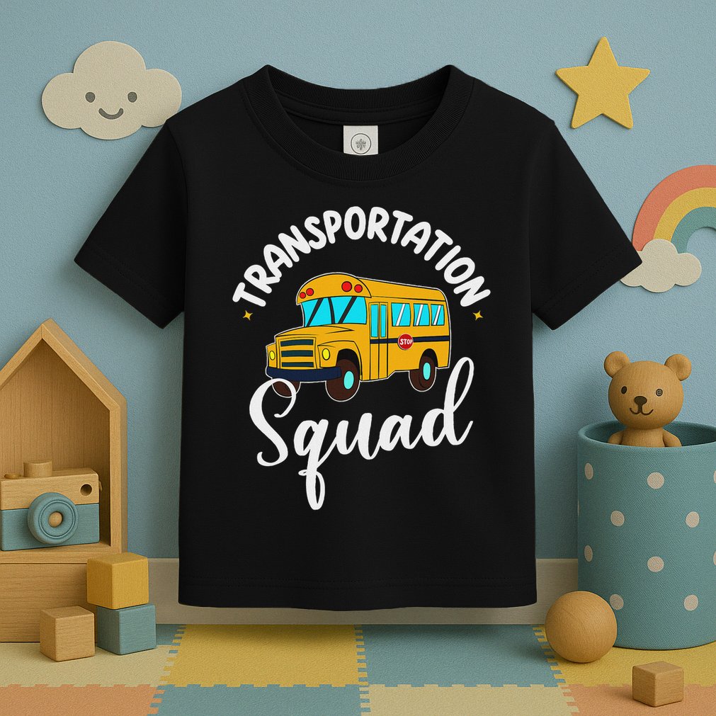 Funny School Bus Driver Back To School Transportation Squad Toddler T-Shirt