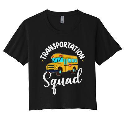 Funny School Bus Driver Back To School Transportation Squad Crop Top