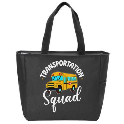 Funny School Bus Driver Back To School Transportation Squad Zip Tote Bag