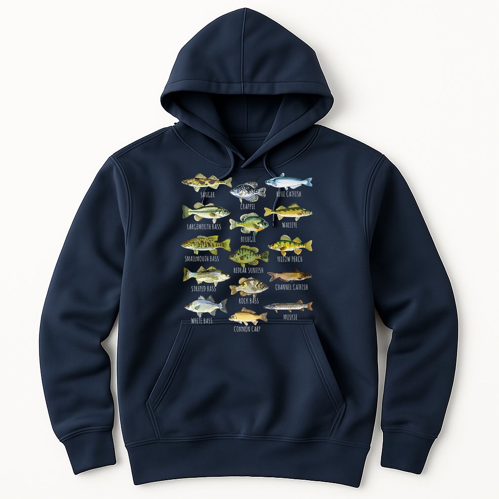 Fish Species Biology Types Of Freshwater Fish Fishing Hoodie